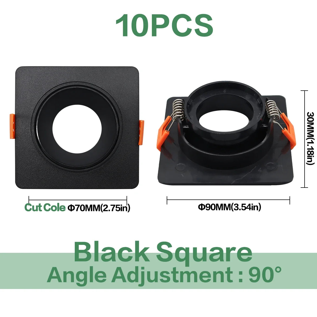 projecteur led base gu10 gu5.3 shell blanc noir moderne arrière fixations spots