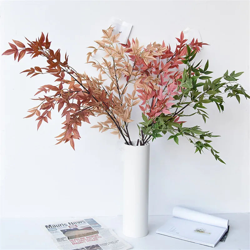 décoration murale branche artificielle bamboo soie rouge vert moderne minimalisteextérieur mariage anniversaire