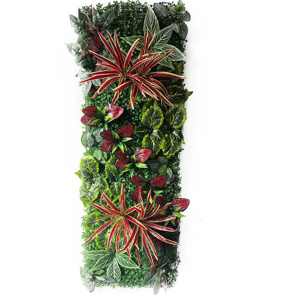 panneau végétal artificiel fleurs roses feuilles vertes décoration murale jardin mariage extérieur intérieur moderne