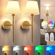 lampe murale rechargeable or abatjour blanc ombre réglable télécommande moderne élégante différentes couleurs