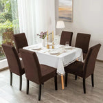 housse chaise marron foncé jacquard moderne élasthanne polyester extensible maison salon mariage