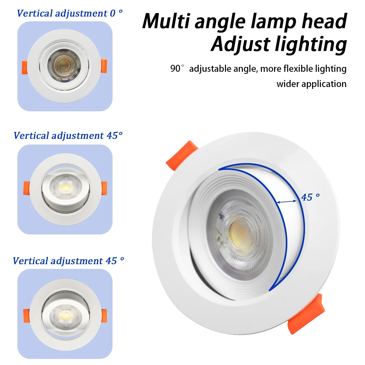 spot led blanc moderne 3000k 4000k 6500k interrupteur cct 75mm 90mm