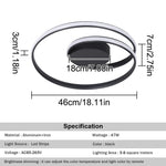 plafonnier led moderne noir blanc doré anneaux concentriques opacité télécommande flux lumineux interrupteur bouton