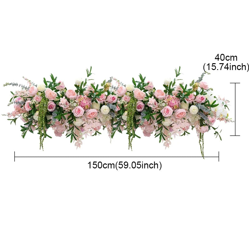 décoration murale artificielle bouquet fleurs roses pivoines feuilles vertes mariage anniversaireextérieur moderne 100cm 40cm