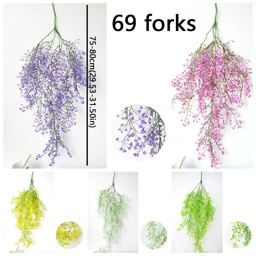 guirlande artificielle vert jaune blanc fleurs simples naturelle rustique intérieur tringle fixée décoration maison