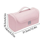 Sac rangement polyestère rose clair moderne accessoires coiffure réutilisable uni mat