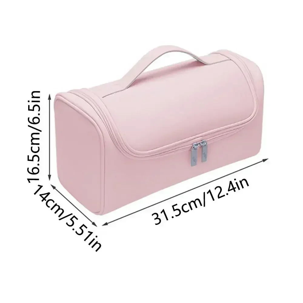 Sac rangement polyestère rose clair moderne accessoires coiffure réutilisable uni mat