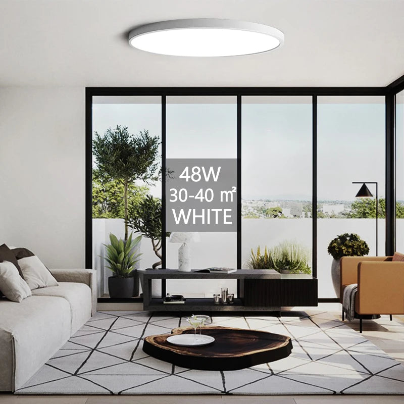 plafonnier led moderne blanc intensité variable application télécommande minimaliste