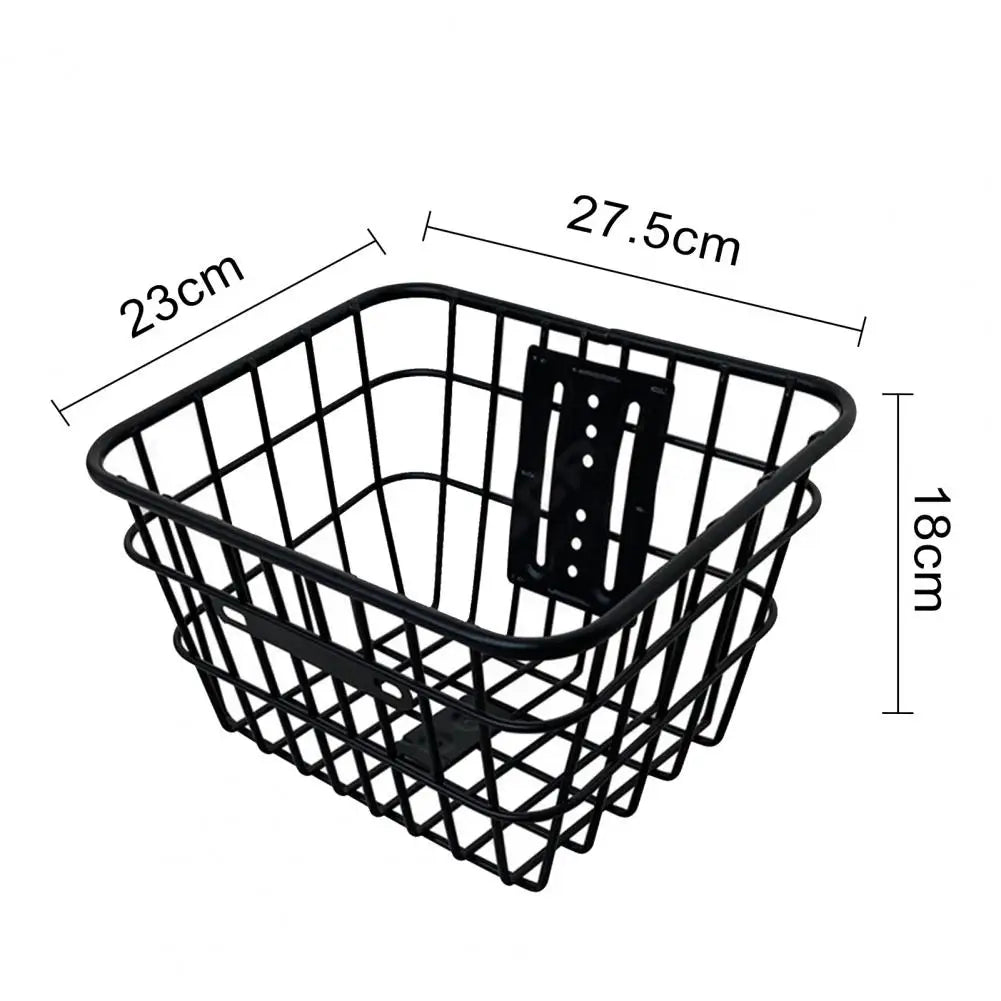 panier avant vélo noir acier fixations large capacité classique utilitaire