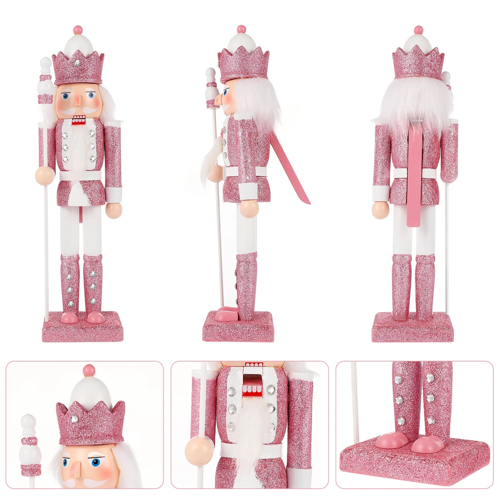 Casse-noisette rose de Noël vue de face