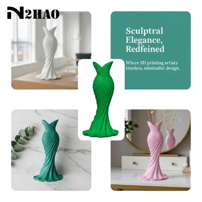 vase contemporain résine blanc vert rose bleu sculptural courbes fluides minimaliste maison mariage