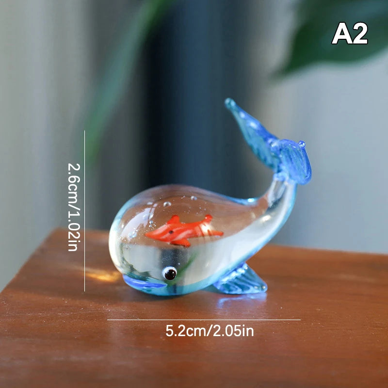 décoration maison boule verre artisanale poisson ruban transparent bleu rouge orange