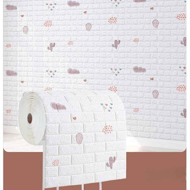 stickers muraux 3D brique animaux princesses châteaux cœur étoile moderne