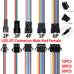 connecteur led jst broches noir câbles multicolores plat certification