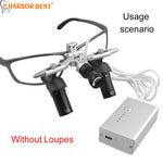 loupe dentaire led noir argenté rechargeable niveaux luminosité clip moderne fonctionnelle
