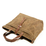 sac main vintage décontracté marron texture grunge poche extérieure fixations cuir intérieur noirversible