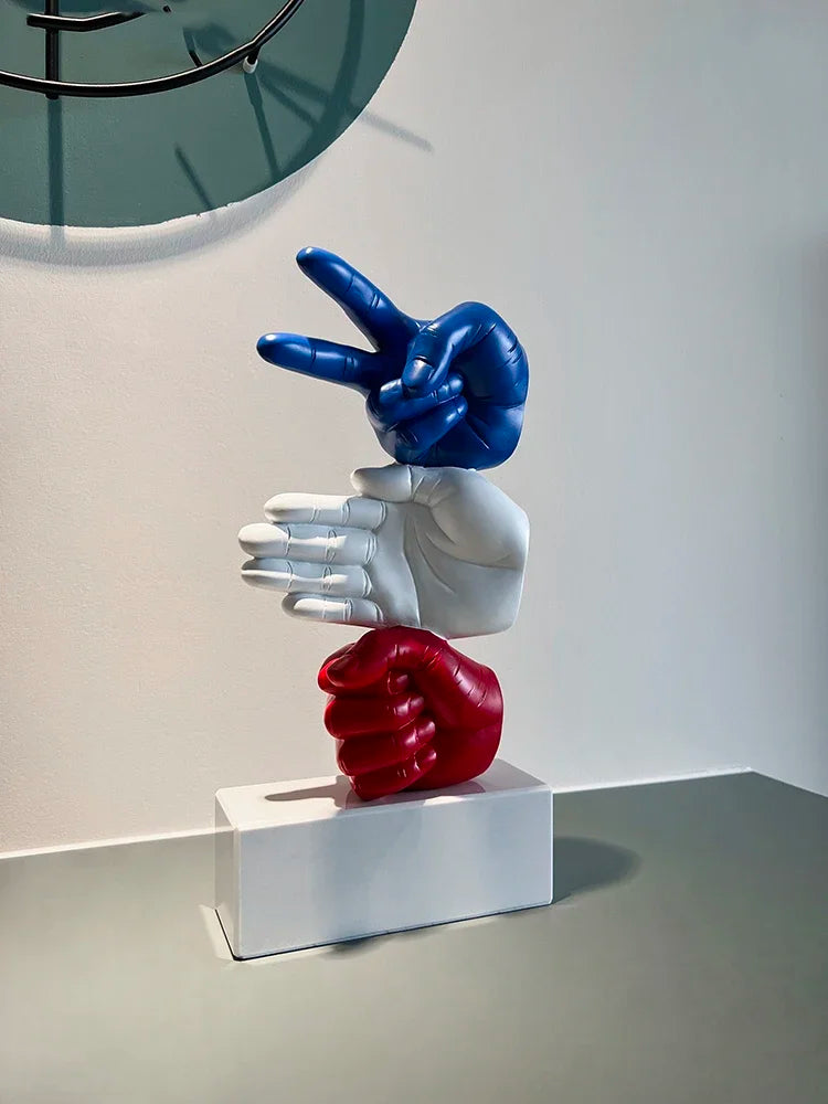 sculpture moderne résine bleu blanc rouge décoration intérieure salon simple erotique gestes