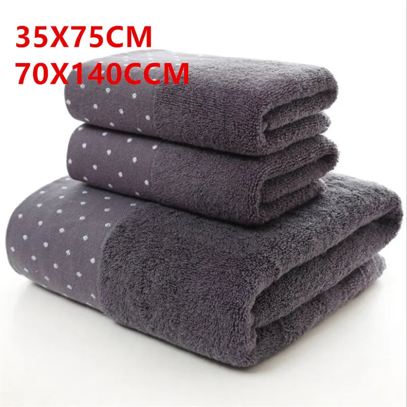serviettes bain coton absorption rapide gris marron beige clair moderne points blancs pâques dimensions