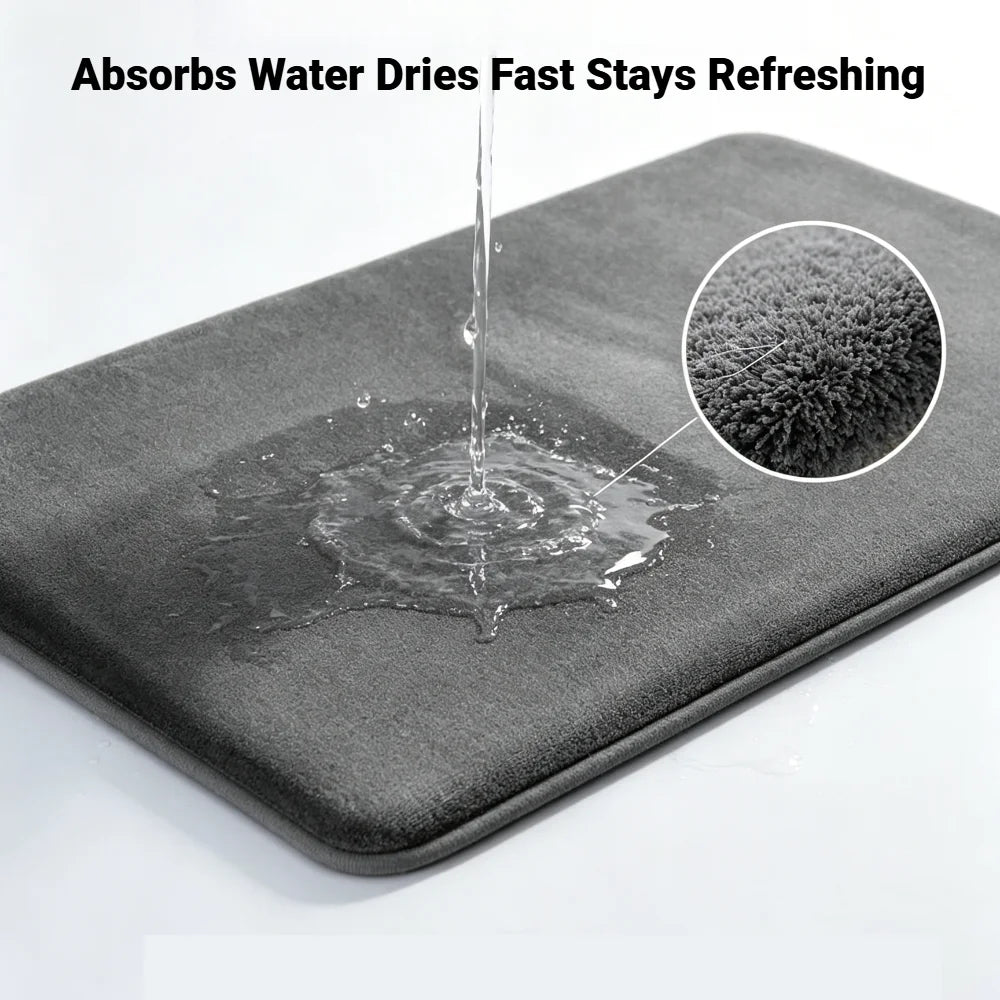 tapis bain gris foncé moderne doux absorbant eau confortable salon salle bainDecorationintérieur