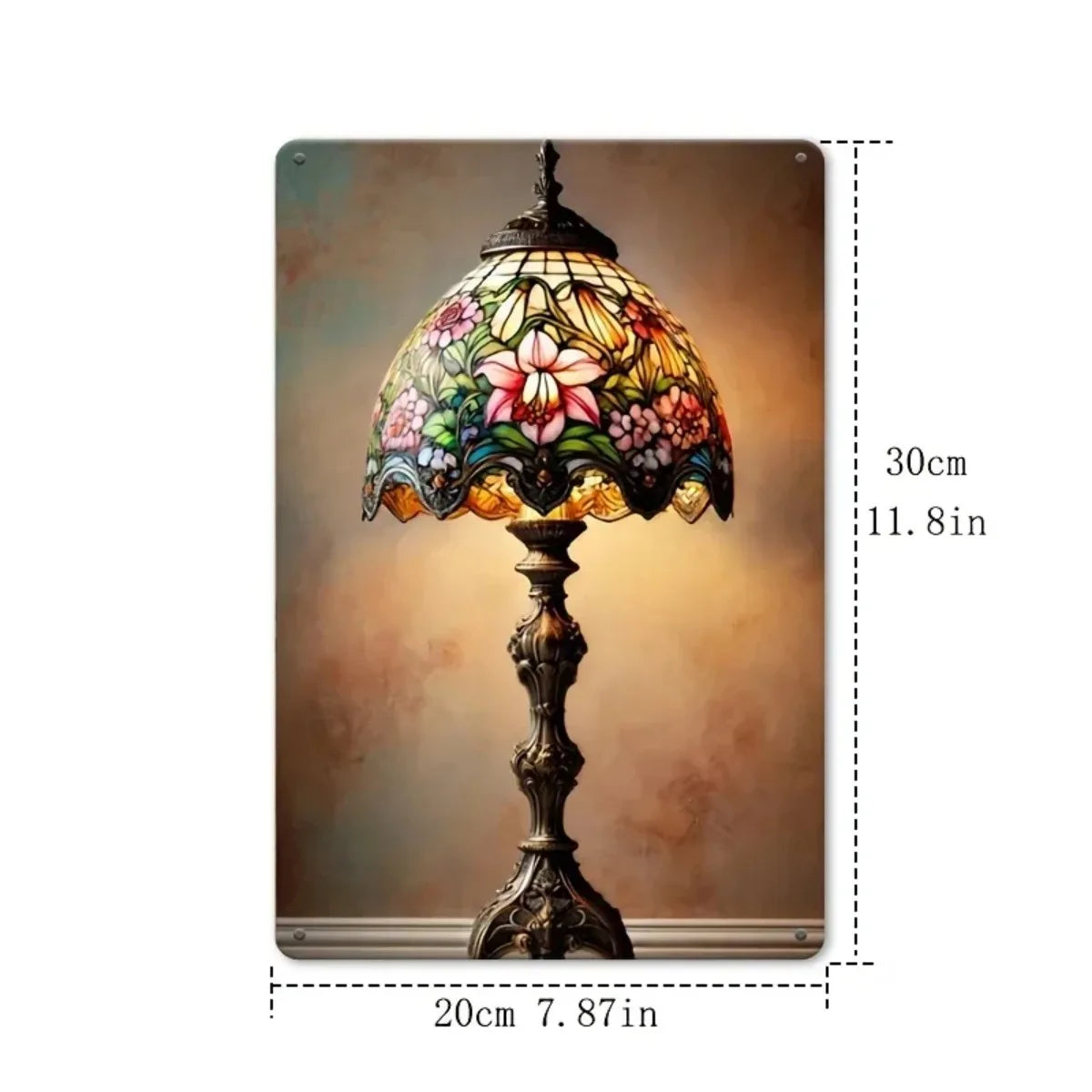 lampe table tiffany floral multicolore base vis fixations chambre salon