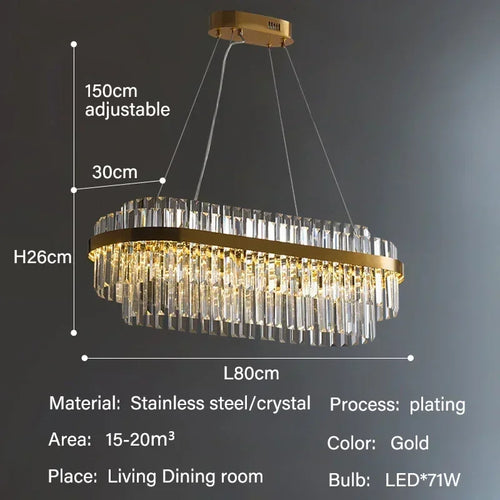 lustre moderne doré transparent géométrique luxueux câbles suspendus salon villa