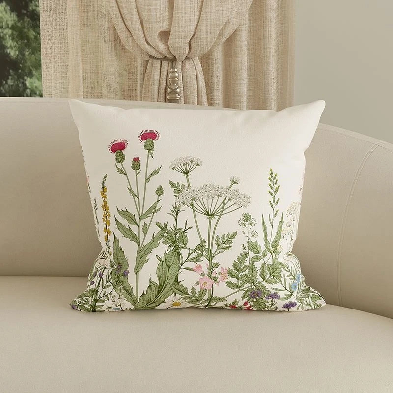 coussin décoratif motif floral vintage blanc canapé voiture 30x30cm 40x40cm 45x45cm 50x50cm 66x66cm
