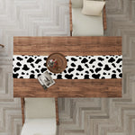 nappe lin imprimée vache noire blanche rustique décoration table moderne chambre