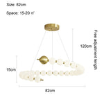 suspension lumineuse moderne blanc doré boules rondes salon chambre restaurant étude