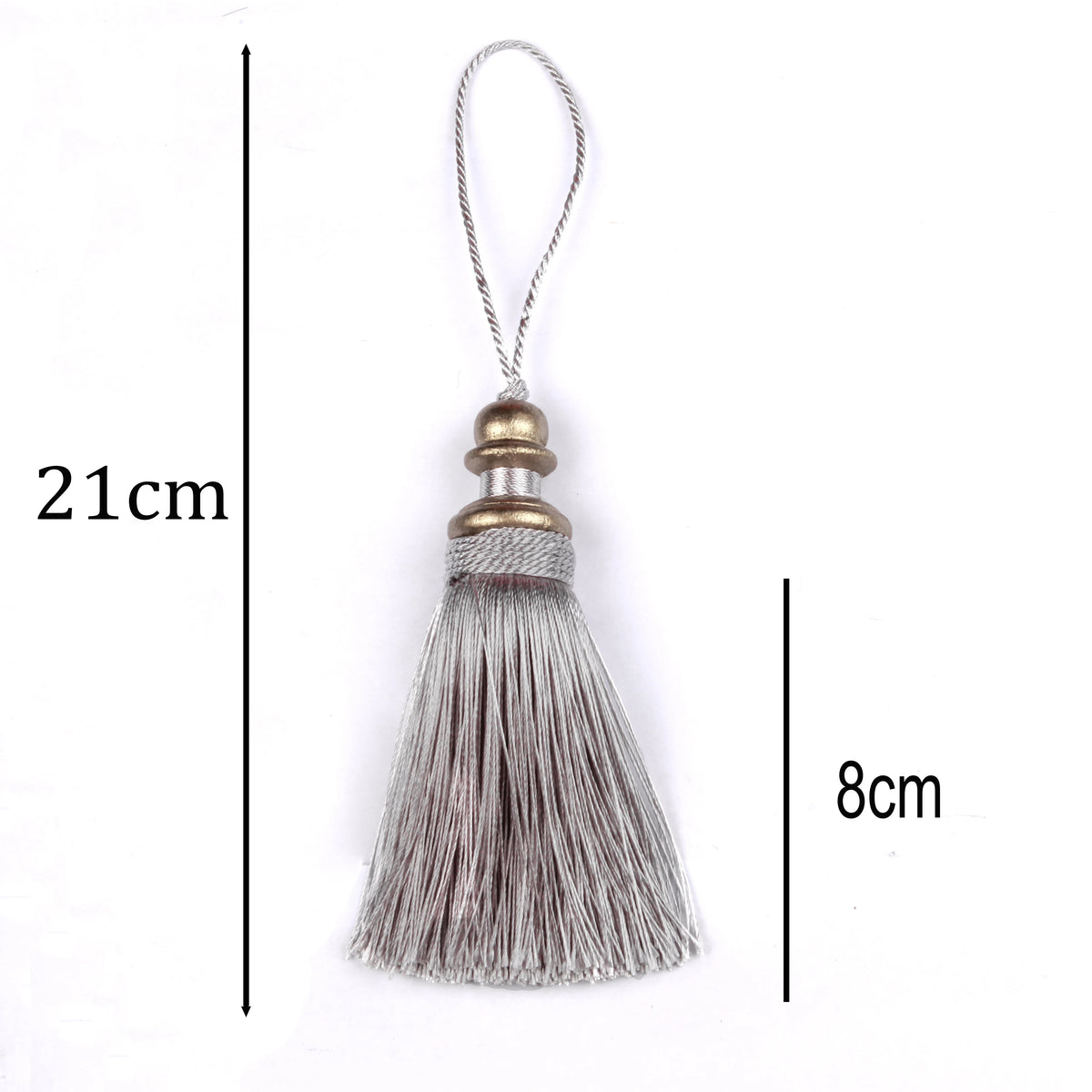 pompon polyester noir marron beige gris argenté tissu finement tressé opaques classique 21cm 8cm