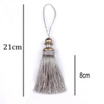pompon polyester noir marron beige gris argenté tissu finement tressé opaques classique 21cm 8cm