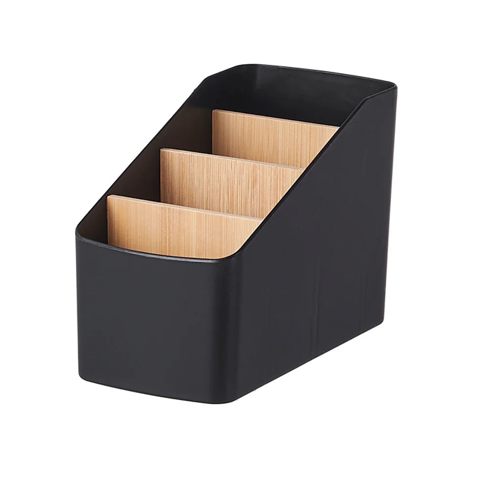 organisateur rangement bois noir blanc télécommandes téléphones stylos lunettes modernes minimalistes scandi