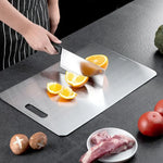 planche découper acier inoxydable antibactérienne moderne lisse poignée intégrée utilitaire cuisine 23cm 34cm