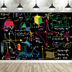 toile fond scientifique illustrations mathématiques chimie géométrie physique noire polyester grande taille