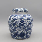 vase céramique bleu blanc motifs floraux opale traditionnel intemporel élégant décoration intérieure
