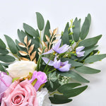 bouquet artificiel blanc vert décoration intérieure fleurs feuilles classique soie maison festive