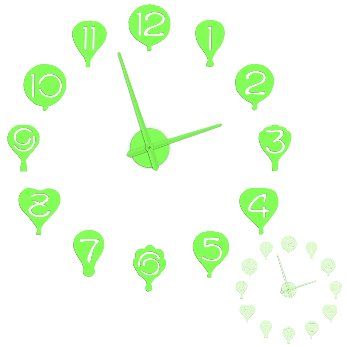 Horloge murale ballon à air chaud vue de face