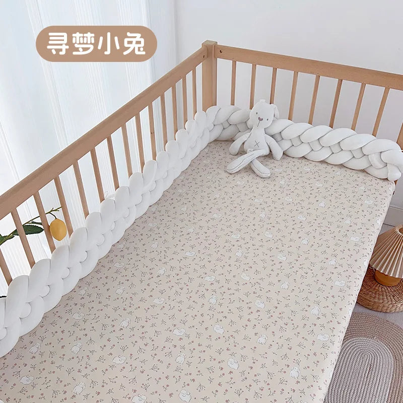 drap bébé couverture panda points sapins élastique simple beige uni coton respirant lit enfant