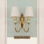 lampe murale classique vintage abat jour tissé doré beige vert clair douille E14 base