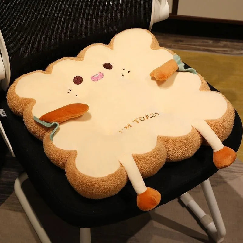 coussin peluche mignon dessin animé oiseau I'M TOAST noir blanc rose orangé bleu doux