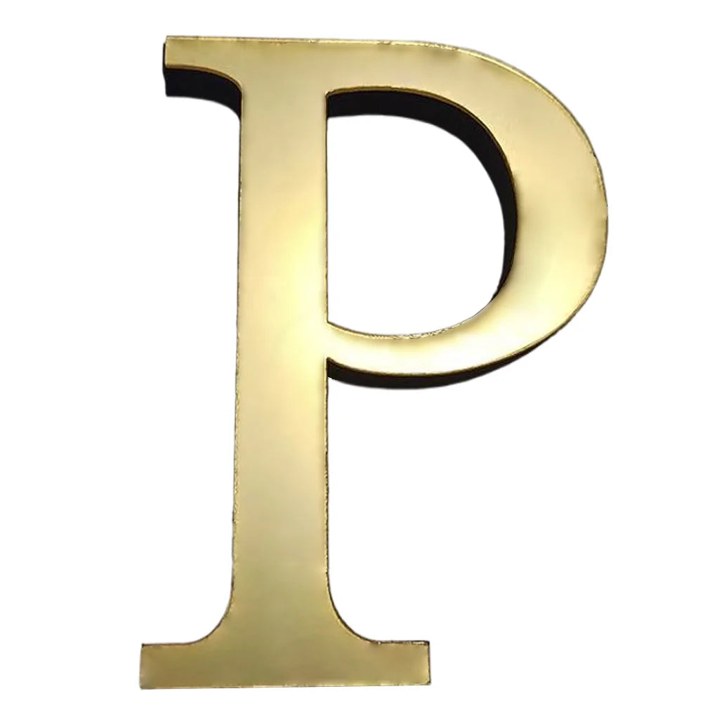 lettres alphabet dorées acrylique 3d autocollant mural décoration maison chic classique mat