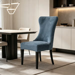 housses chaise velours bleu marine antidérapantes contemporaines sans couture assise dossier