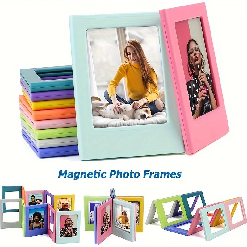 cadres photo magnétiques modernes couleurs vert rouge bleu violet jaune rose simples minimalistes photos