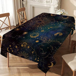 nappe imperméable moderne bleu foncé constellations étoiles restaurant décoration maison festive resistant huile