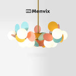 suspension lumineuse moderne multicolore boules translucides branches métalliques led salon chambre