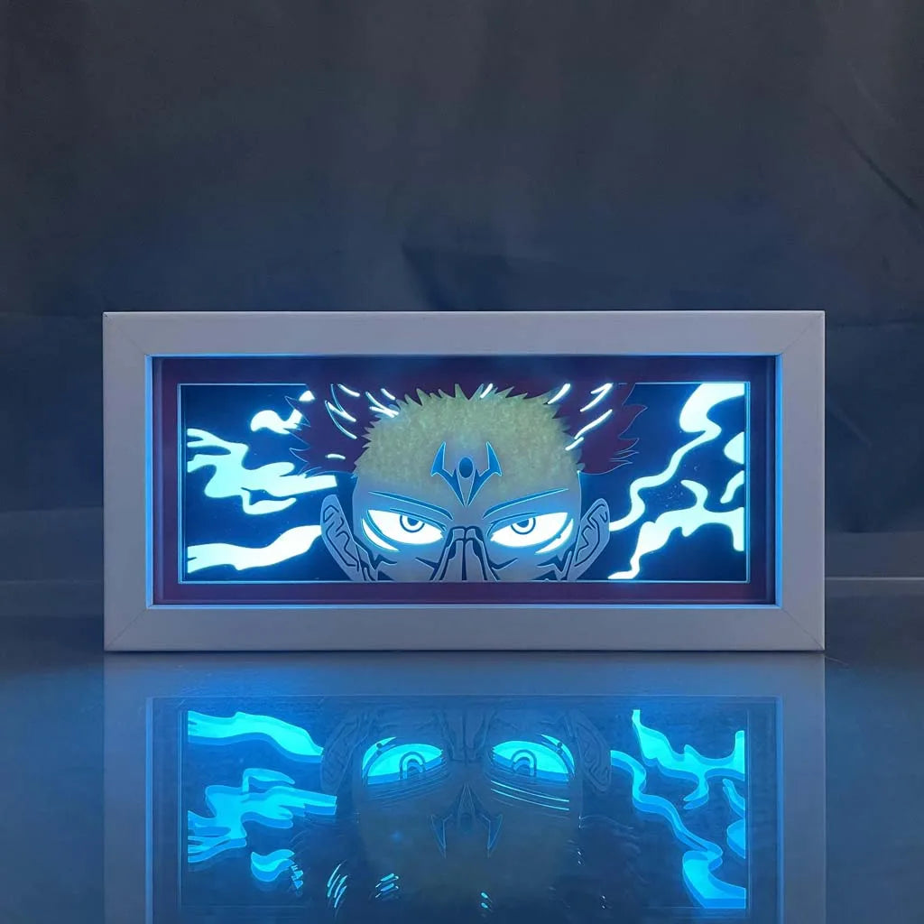 lampe led jujutsu kaisen sukuna rouge blanche bleue violine animée contemporaine chambre deco