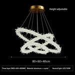 suspension lumineuse moderne cristaux blanc translucide chaînes suspendues