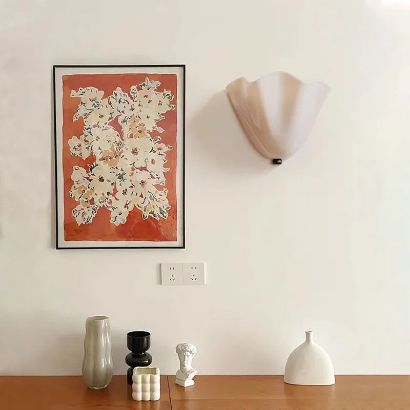 Applique murale moderne verre opacique couleur jaune rouge blanc fixations salon