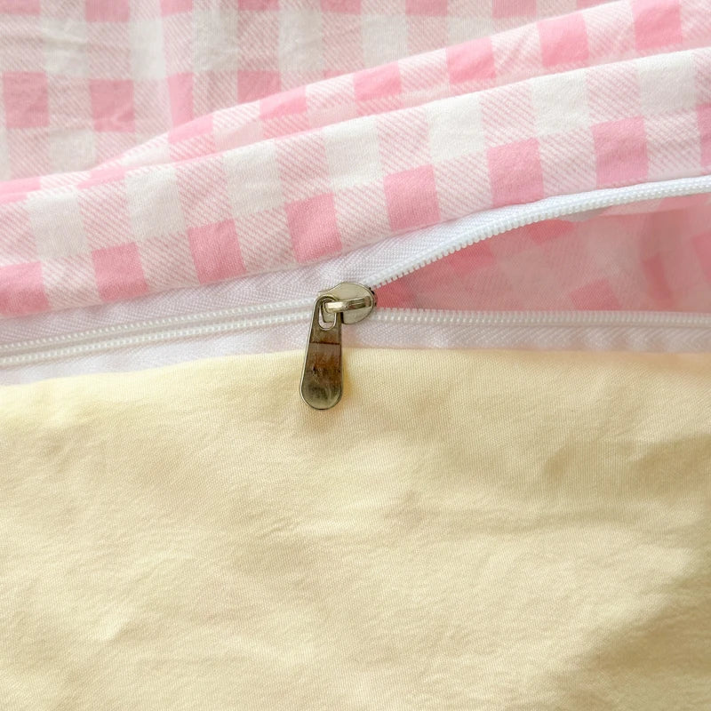 parure lit enfant fille rose chat mignon housse couette drap taies oreiller coton