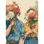 tableau peindre fleurs abstrait moderne acrylique pinceaux toile guide couleurs setSize 40x50cm