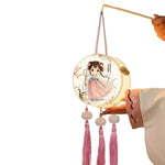 lanterne traditionnelle décoration maison fleurs personnages symboles chinois opaques polyester cylindrique tringle anniversaire
